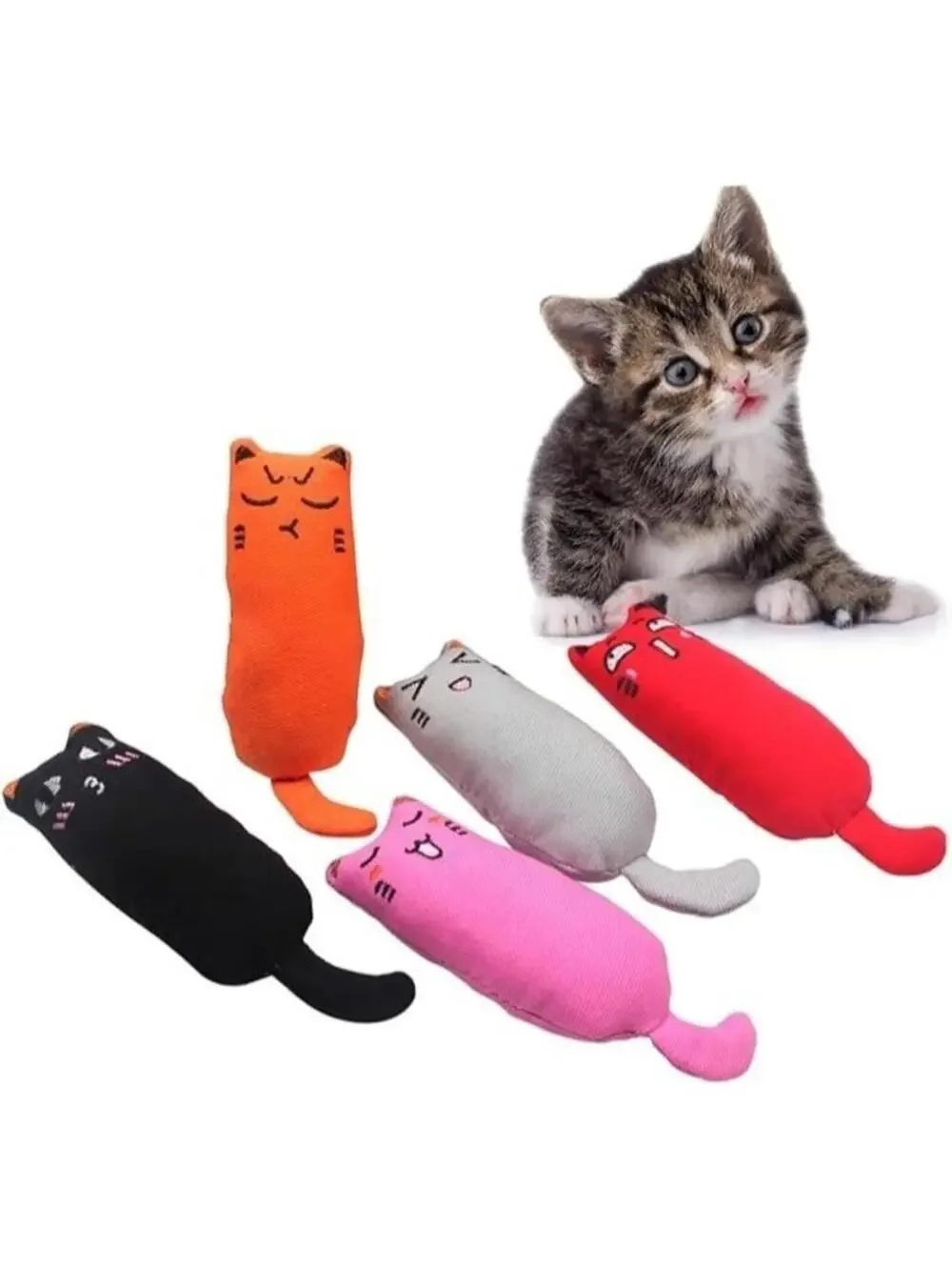 Cat Catnip Plush Toy Set 5pc, Colorful Small Bear Toy for Cats, New